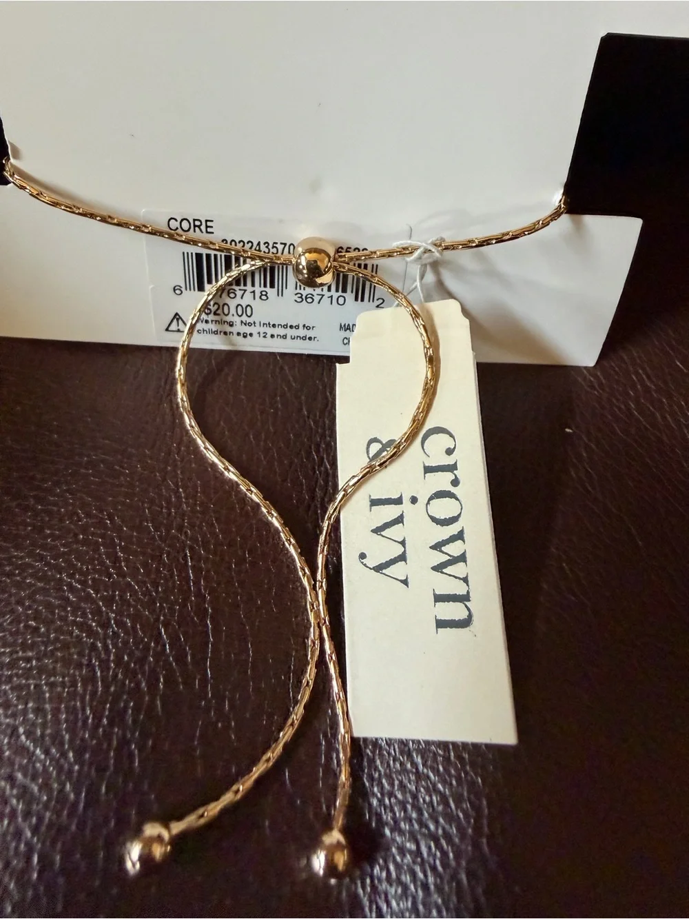 Crown & Ivy Gold Initial P Monogram Bracelet - NWT Retail $20
